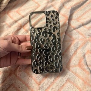 Kate Spade Black and Gray Leopard Phone Case iPhone 16 pro max